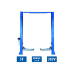 5 Ton Two Post Lift One Column Manual Lock Release 380v Triple-telescoping Arms H=4.6-4.8m*
