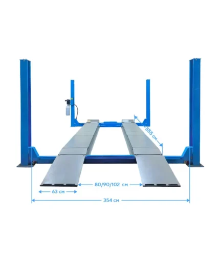 6.5 TON 4-POST WHEEL ALIGNMENT LIFT WITH 3 TON MANUAL ROLLING JACKING BEAM– 380V
