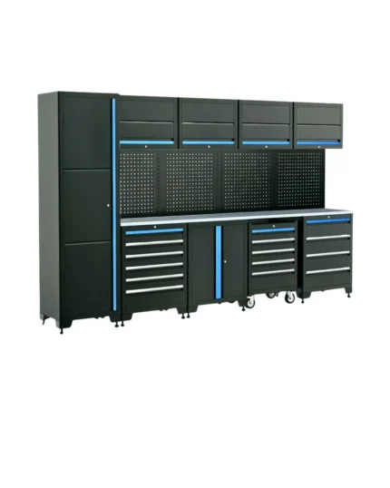 15 PCS DELUXE GARAGE ORGANIZATION COLLECTION WITH STAINLESS STEEL COVER